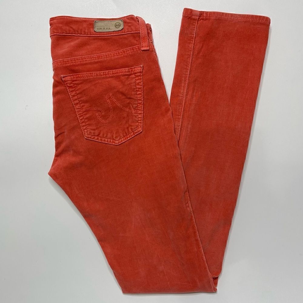 AG Adriano Goldschmied Corduroy Stevie Slim Straight Jeans  (Coral) - 26 - Picture 3 of 14